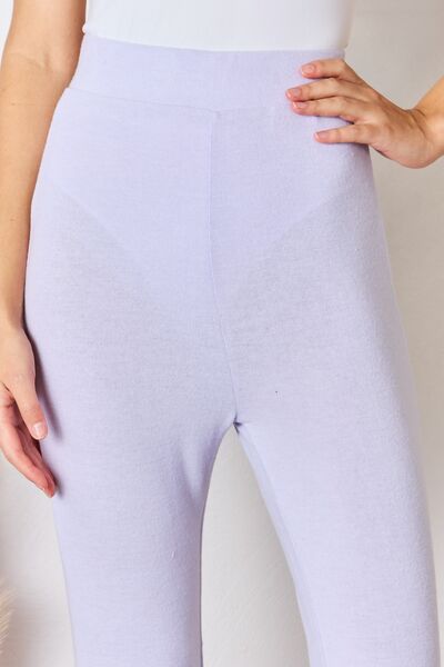 RISEN Full Size High Waist Ultra Soft Knit Flare Pants - AllIn Computer