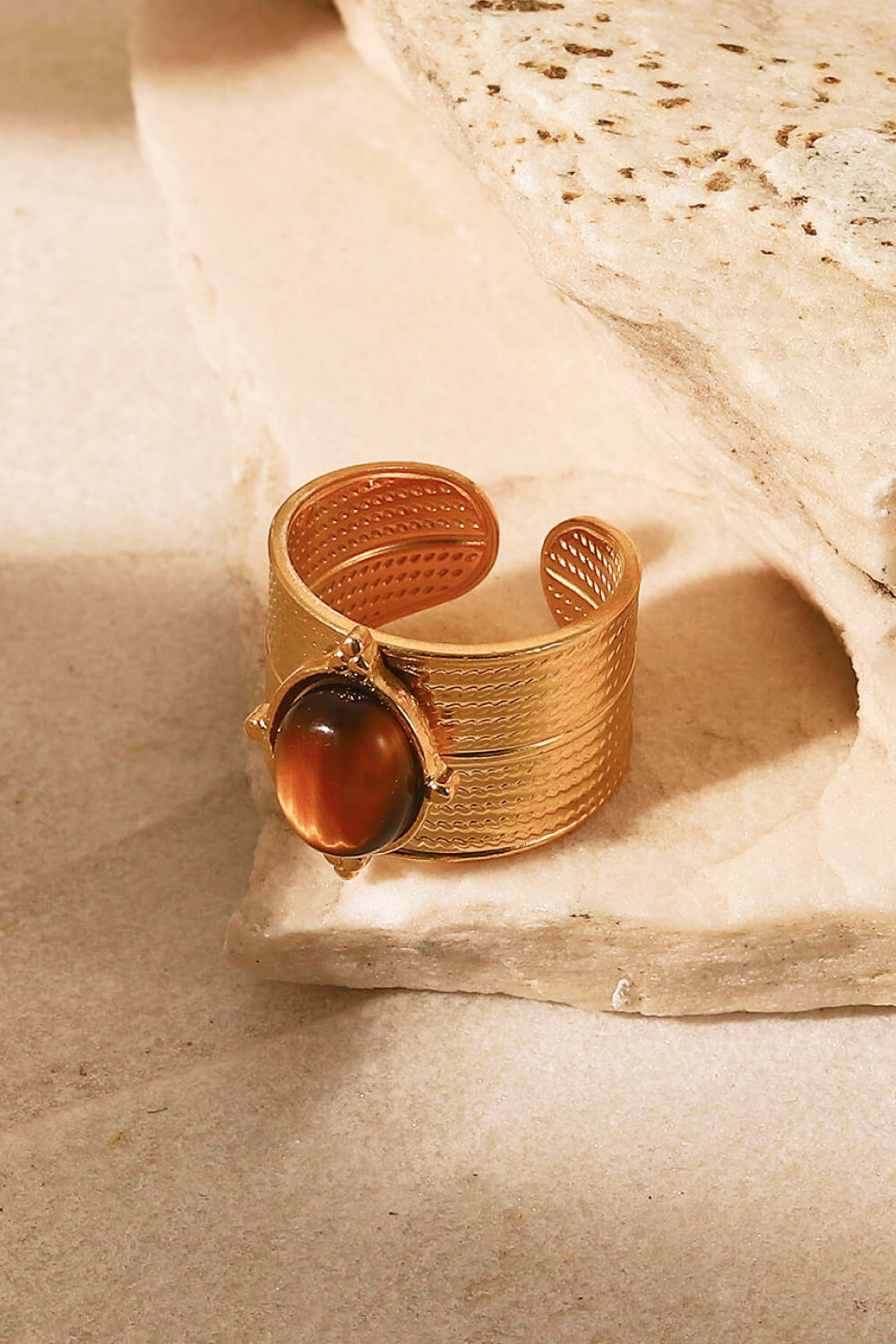18K Gold-Plated Wide Open Ring - AllIn Computer