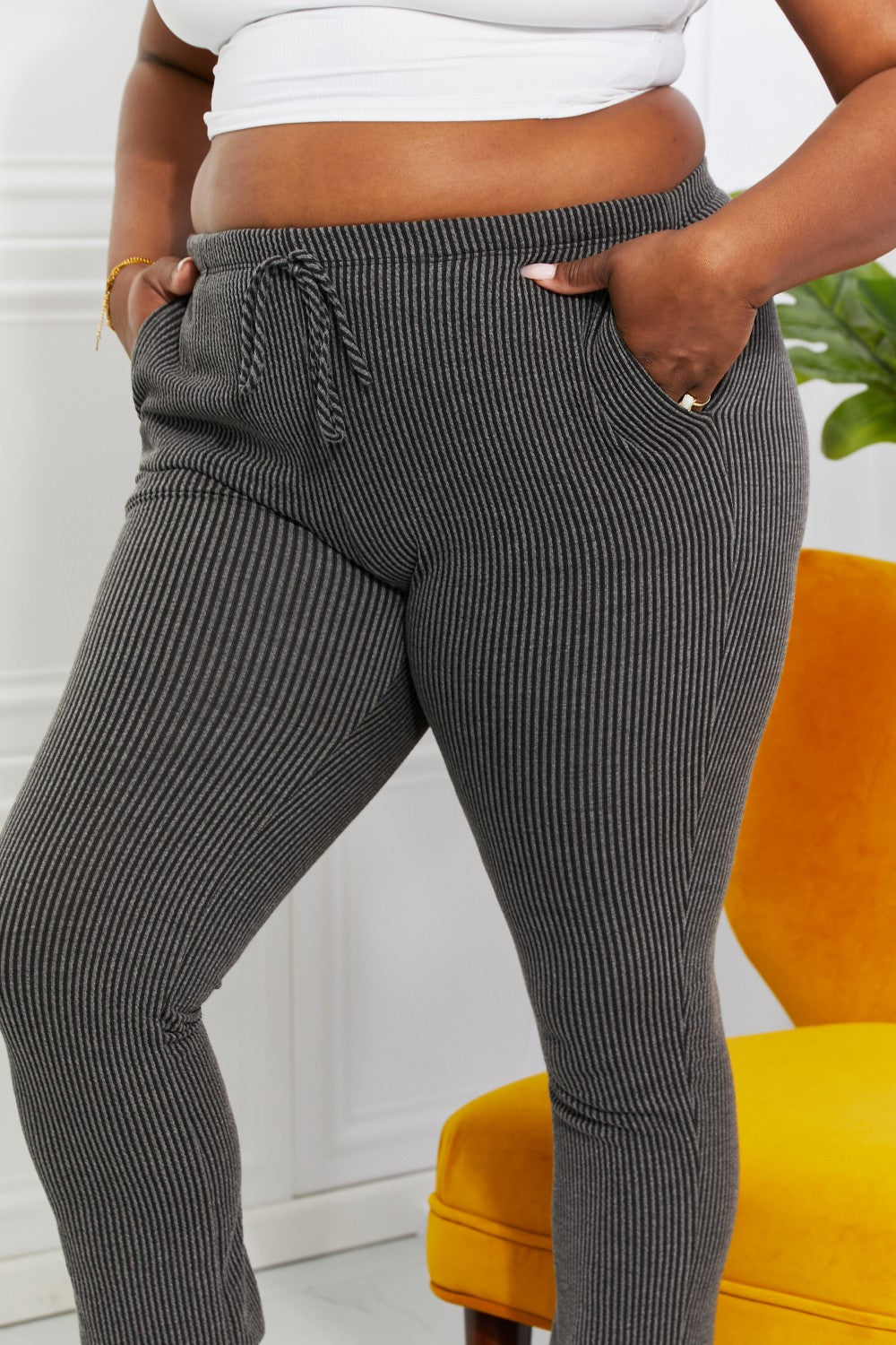 Blumin Apparel Full Size Easy Living Ribbed Joggers - AllIn Computer