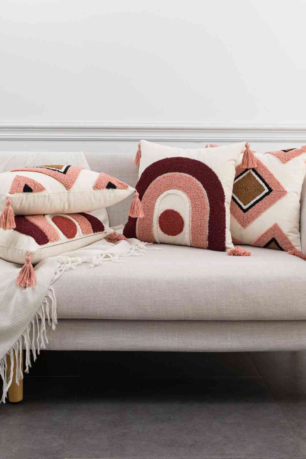 Geometric Graphic Tassel Decorative Throw Pillow Case - AllIn Computer