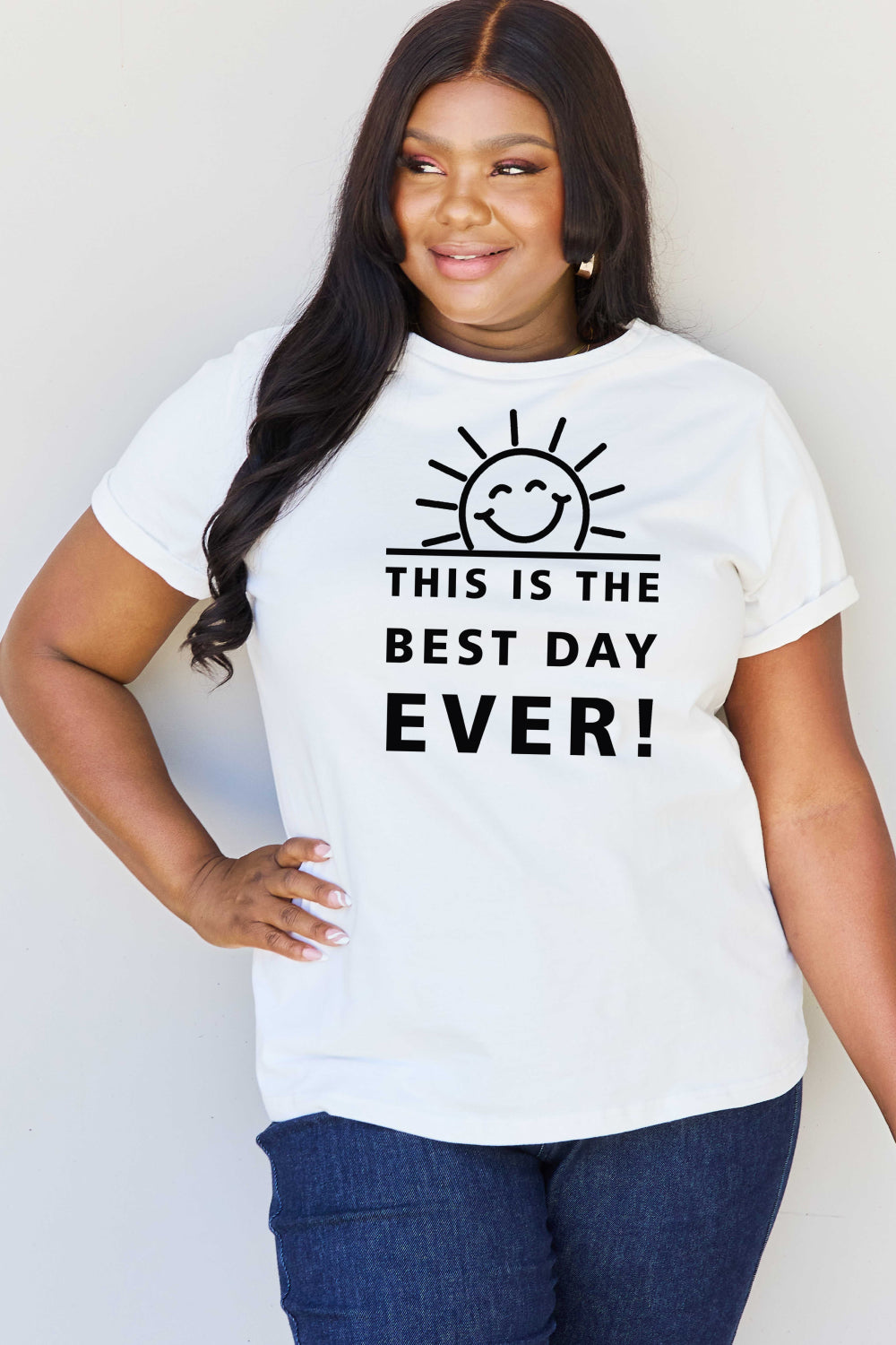 Simply Love Full Size THIS IS THE BEST DAY EVER! Graphic Cotton T-Shirt - AllIn Computer