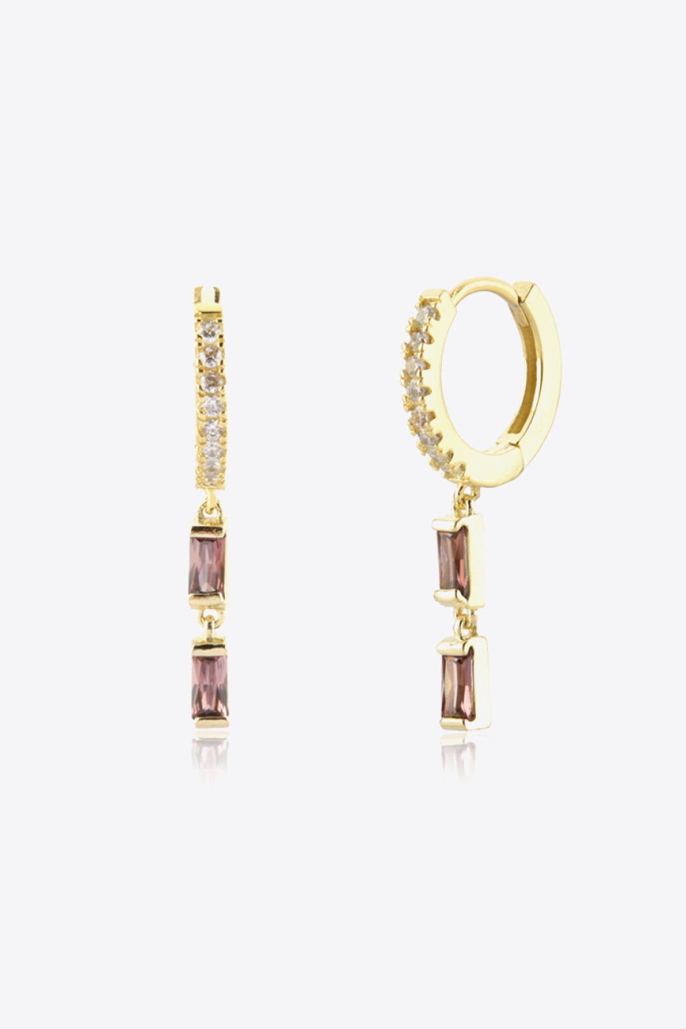 Zircon 925 Sterling Silver Drop Huggie Earrings - AllIn Computer