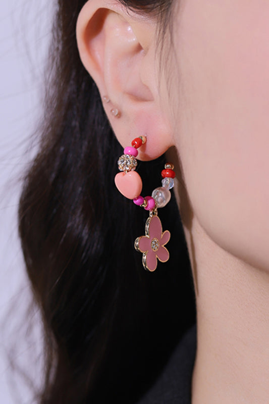 Flower C-Hoop Drop Earrings - AllIn Computer