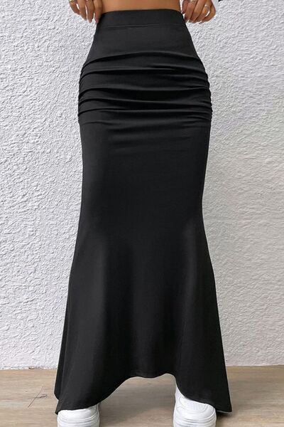 Ruched Maxi Trumpet Skirt - AllIn Computer