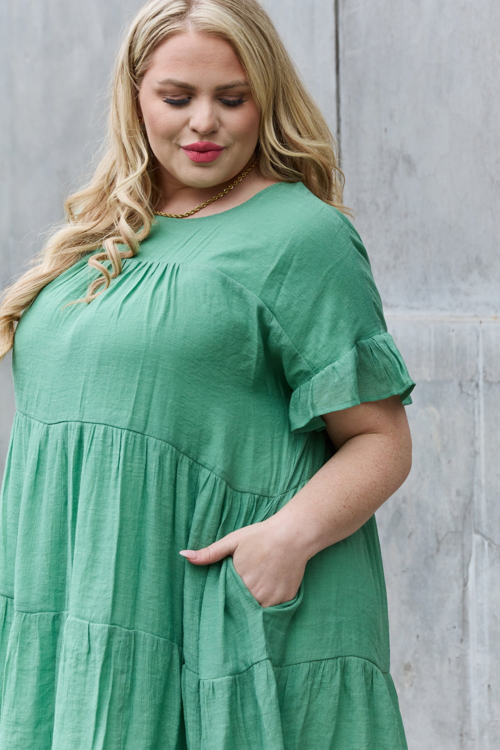 HEYSON Sweet As Can Be Full Size Textured Woven Babydoll Dress - AllIn Computer