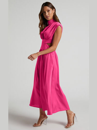 Cutout Mock Neck Sleeveless Dress - AllIn Computer