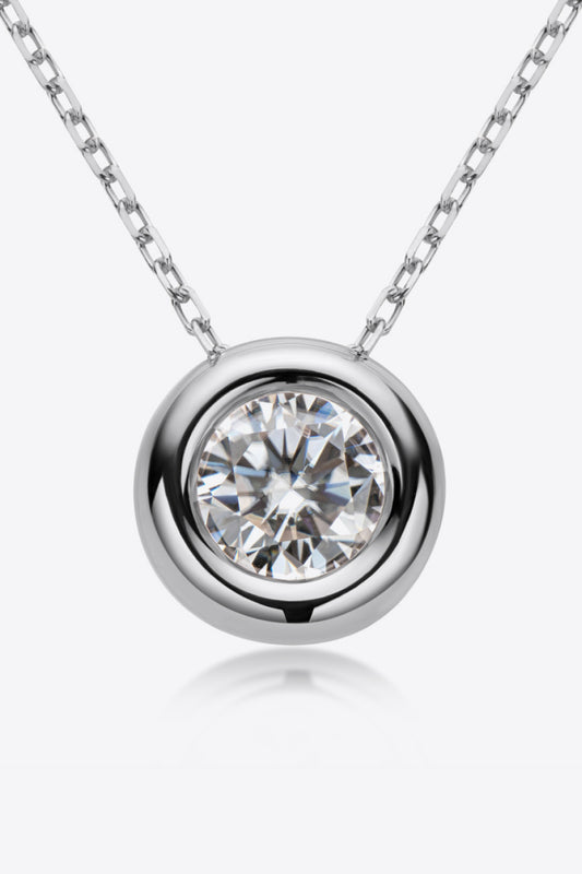 Adored 1 Carat Moissanite Pendant 925 Sterling Silver Necklace - AllIn Computer