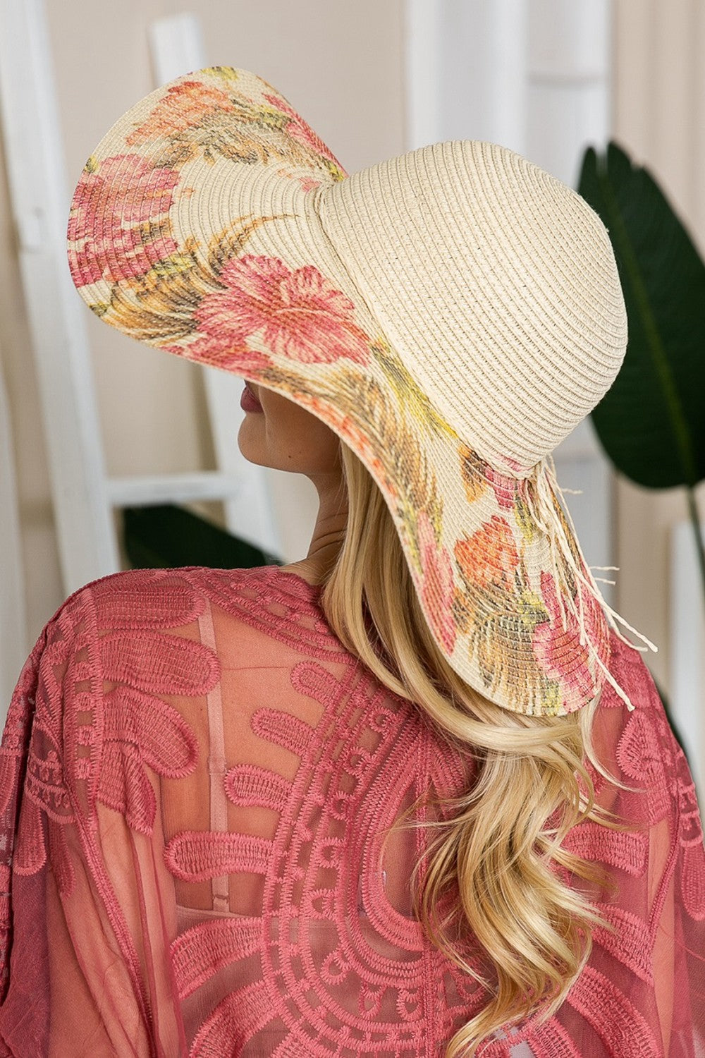 Justin Taylor Floral Bow Detail Sunhat - AllIn Computer