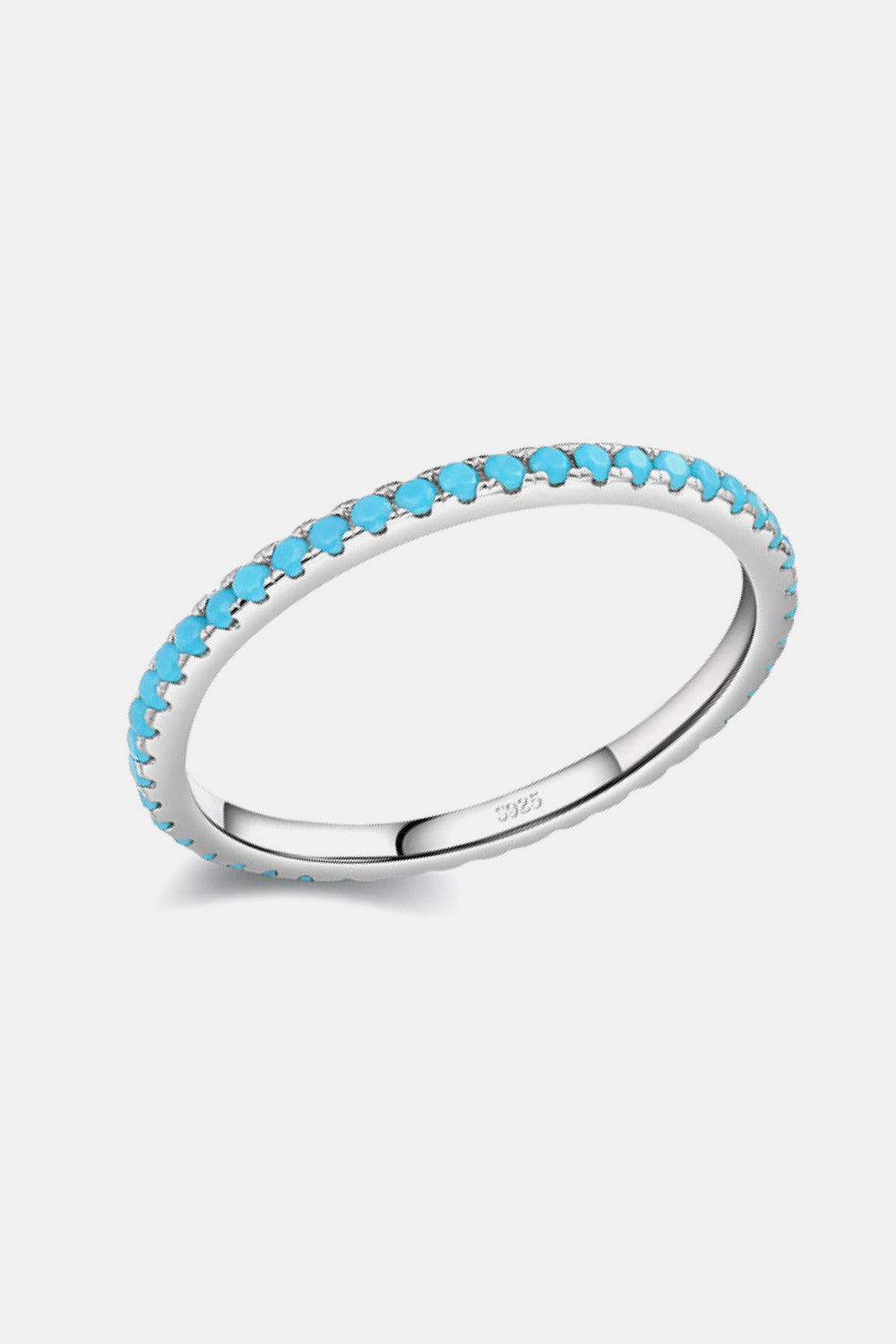 925 Sterling Silver Artificial Turquoise Ring - AllIn Computer