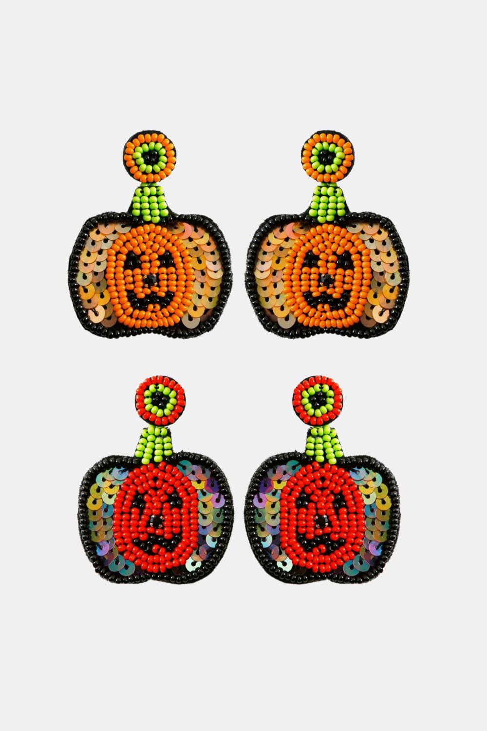 Pumpkin Shape Beaded Dangle Earrings - AllIn Computer