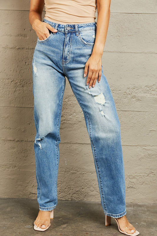 BAYEAS High Waisted Straight Jeans - AllIn Computer