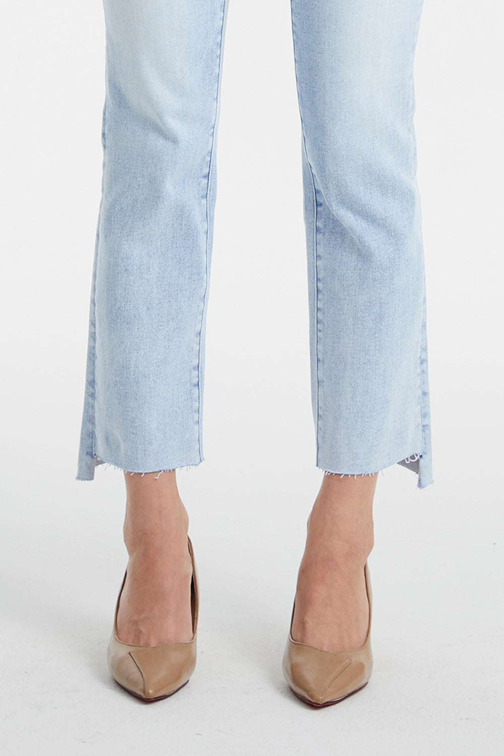 BAYEAS Full Size High Waist Raw Hem Washed Straight Jeans - AllIn Computer