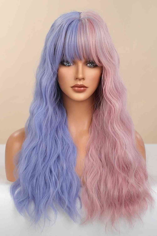 13*1" Full-Machine Wigs Synthetic Long Wave 26" in Blue/Pink Split Dye - AllIn Computer