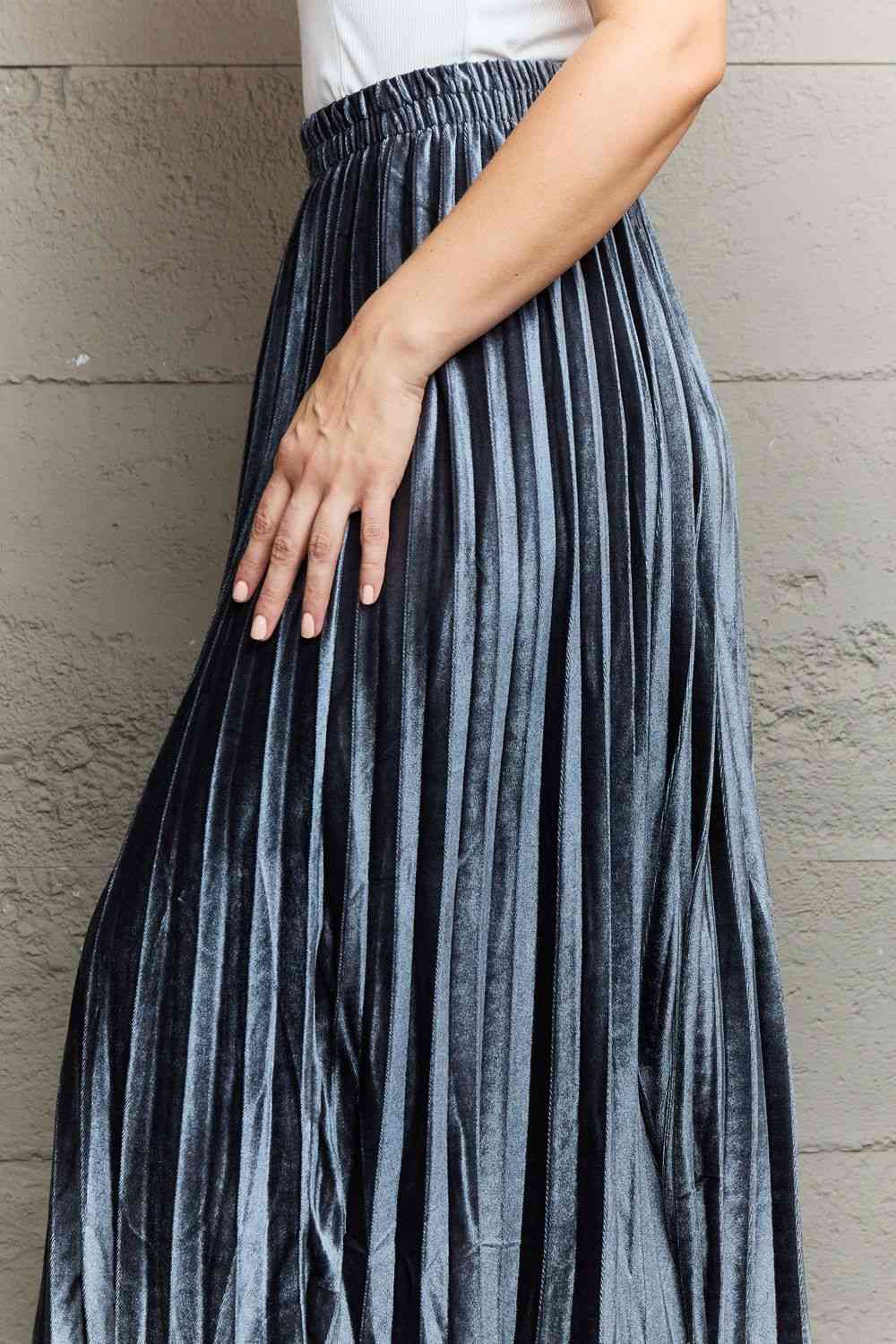Ninexis Accordion Pleated Flowy Midi Skirt - AllIn Computer