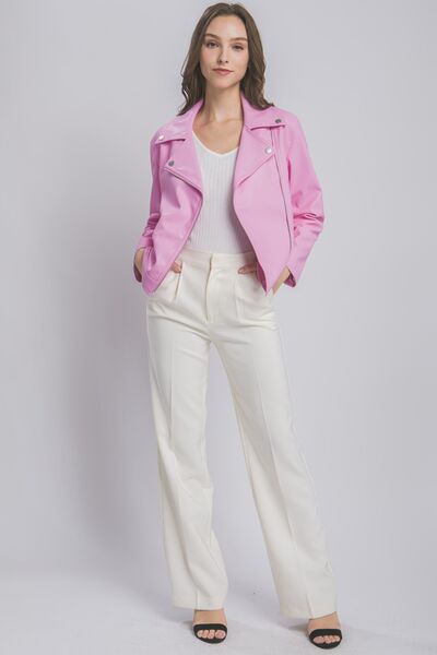 LOVE TREE Collared Neck Zip Up Jacket - AllIn Computer