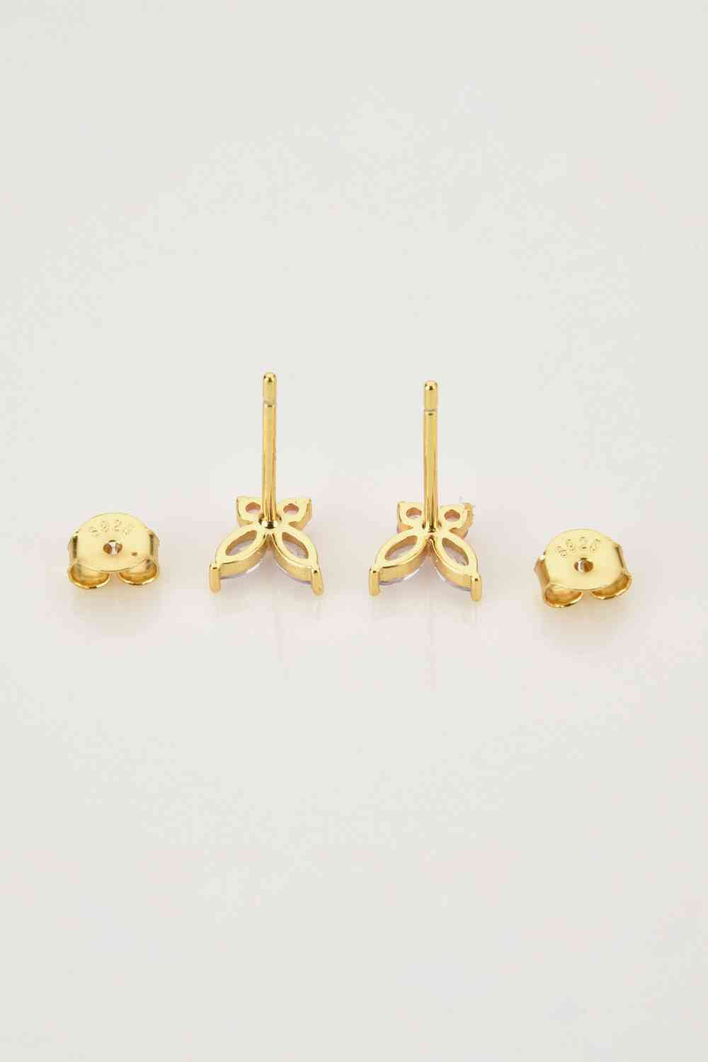Inlaid Zircon Butterfly-Shaped Stud Earrings - AllIn Computer