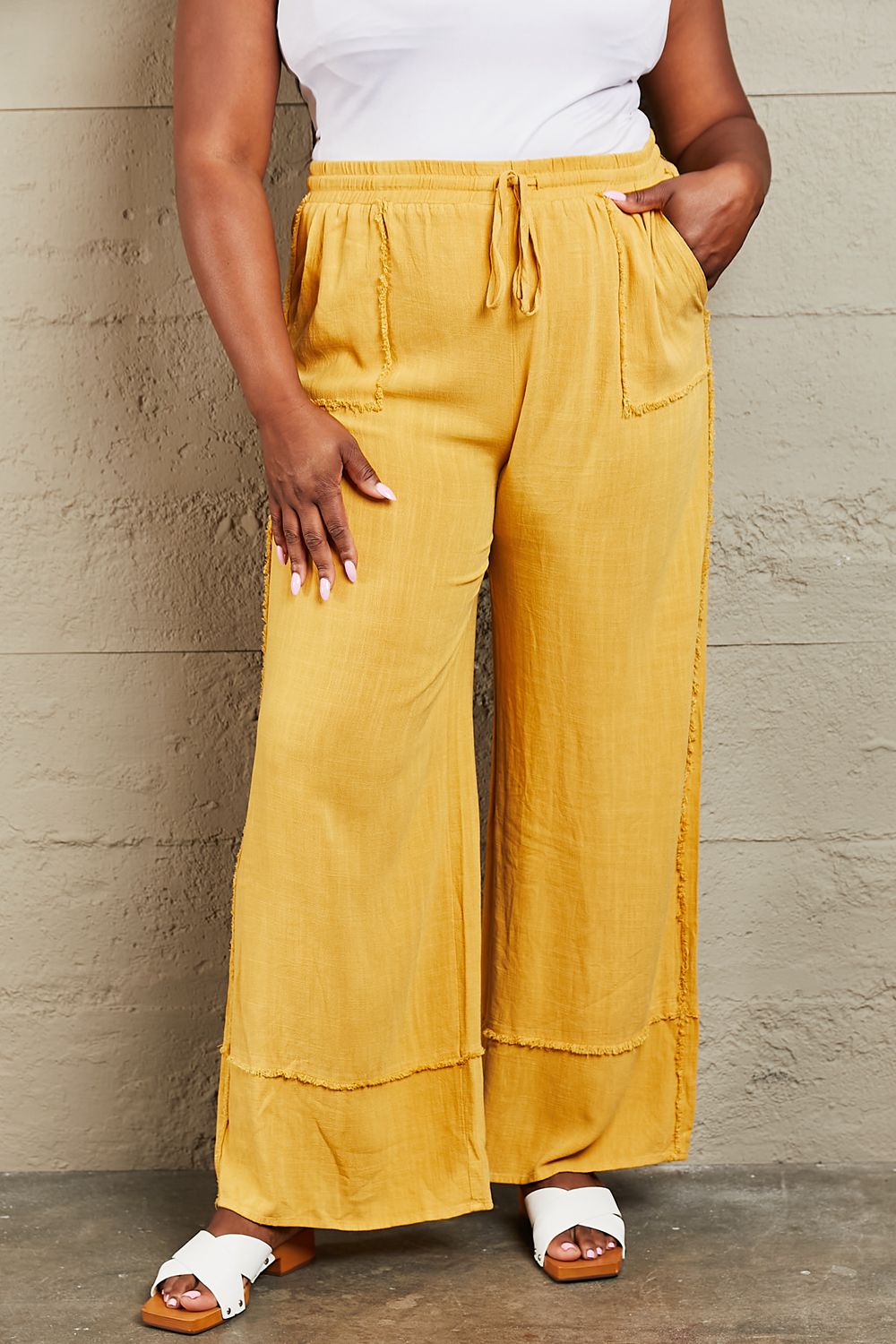 HEYSON Love Me Full Size Mineral Wash Wide Leg Pants - AllIn Computer