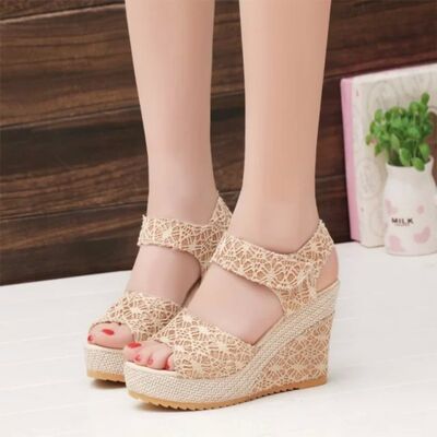 Lace Detail Open Toe High Heel Sandals - AllIn Computer