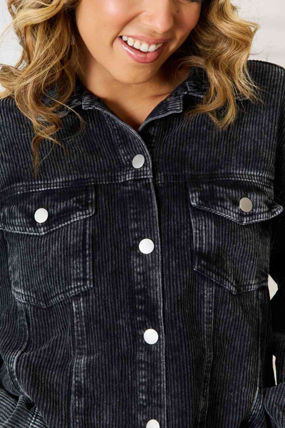 Raw Hem Button Down Jacket - AllIn Computer