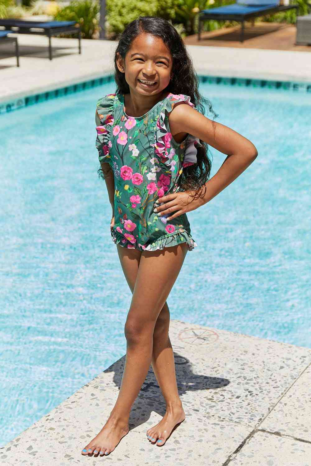 Marina West Swim Bring Me Flowers V-Neck One Piece Swimsuit In Sage - AllIn Computer