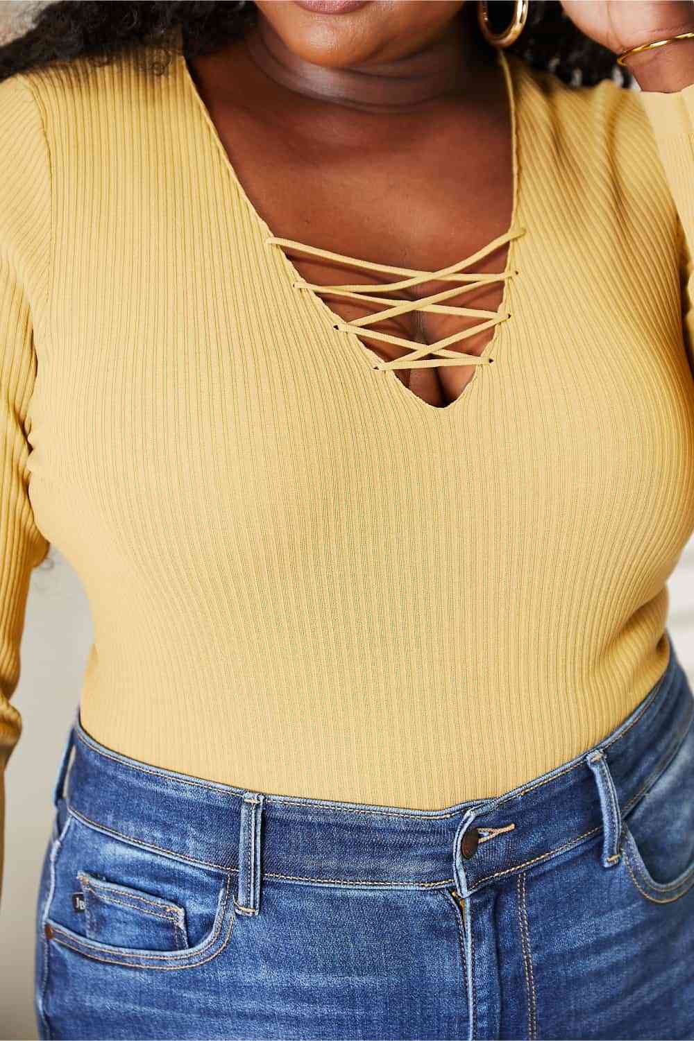 HEYSON All About Details Full Size Ribbed Bodysuit - AllIn Computer
