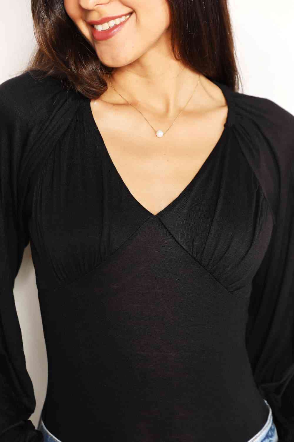 Culture Code Full Size V- Neck Bodysuit - AllIn Computer