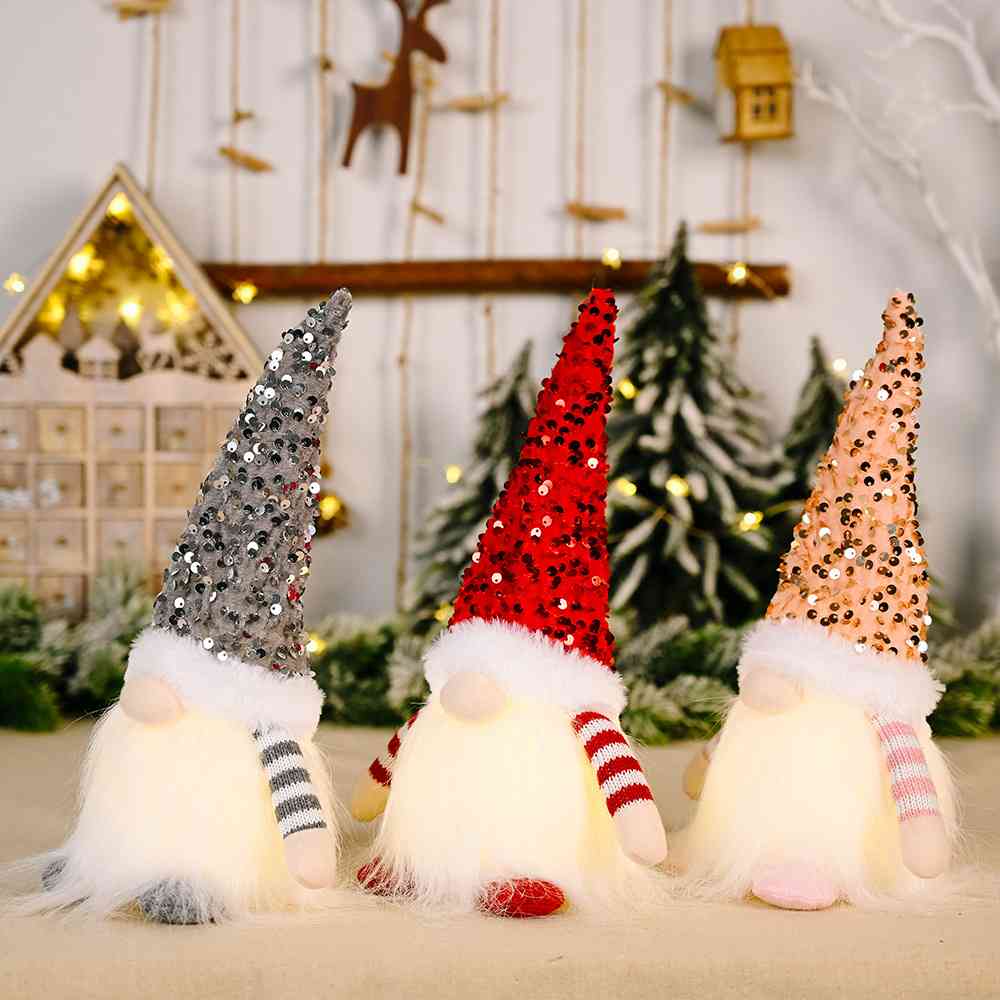 Sequin Light-Up Faceless Gnome - AllIn Computer
