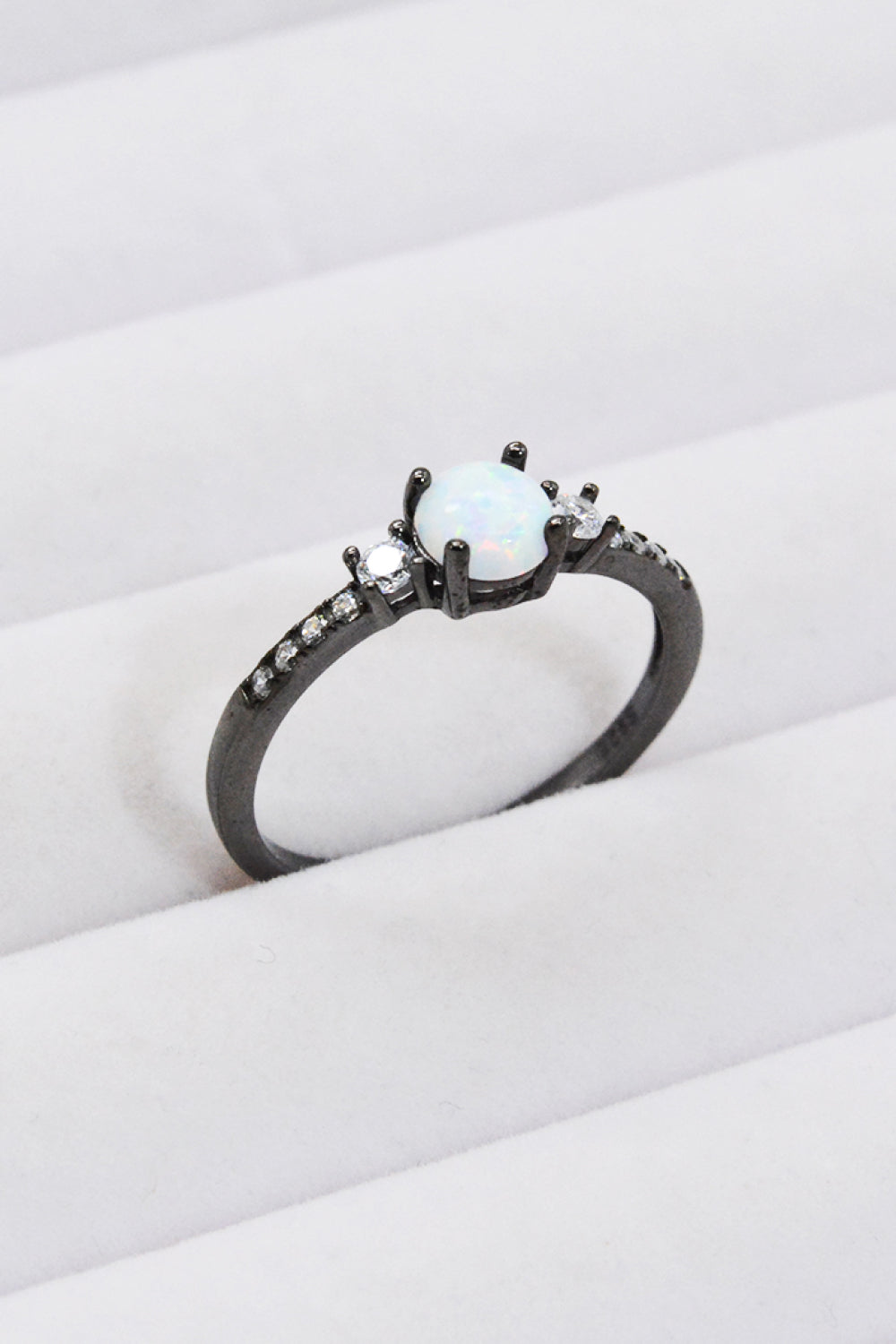 925 Sterling Silver Round Opal Ring - AllIn Computer