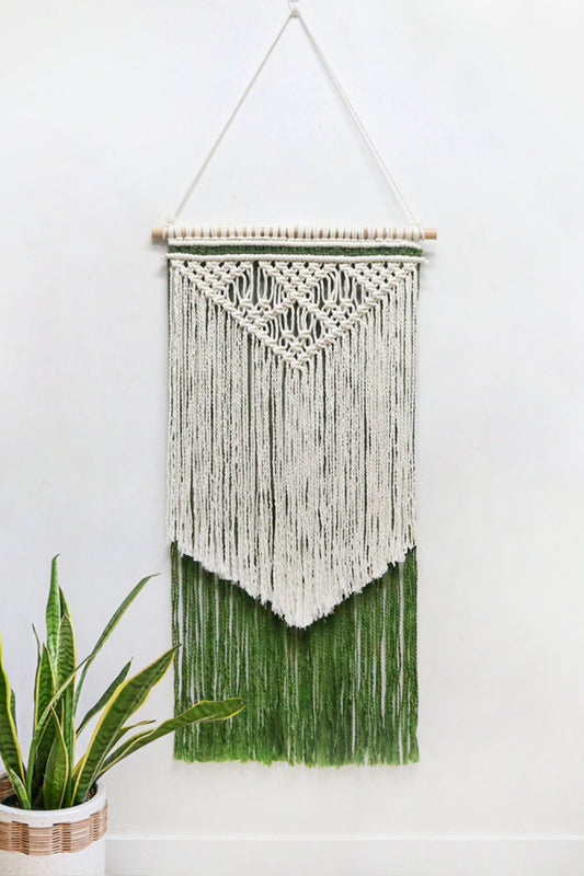 Contrast Fringe Handmade Macrame Hanging Wall Piece - AllIn Computer