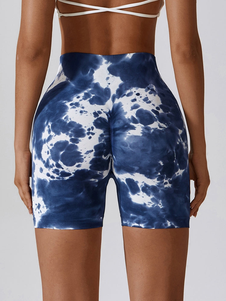 Tie Dye Wide Waistband Slim Fit Sports Shorts - AllIn Computer