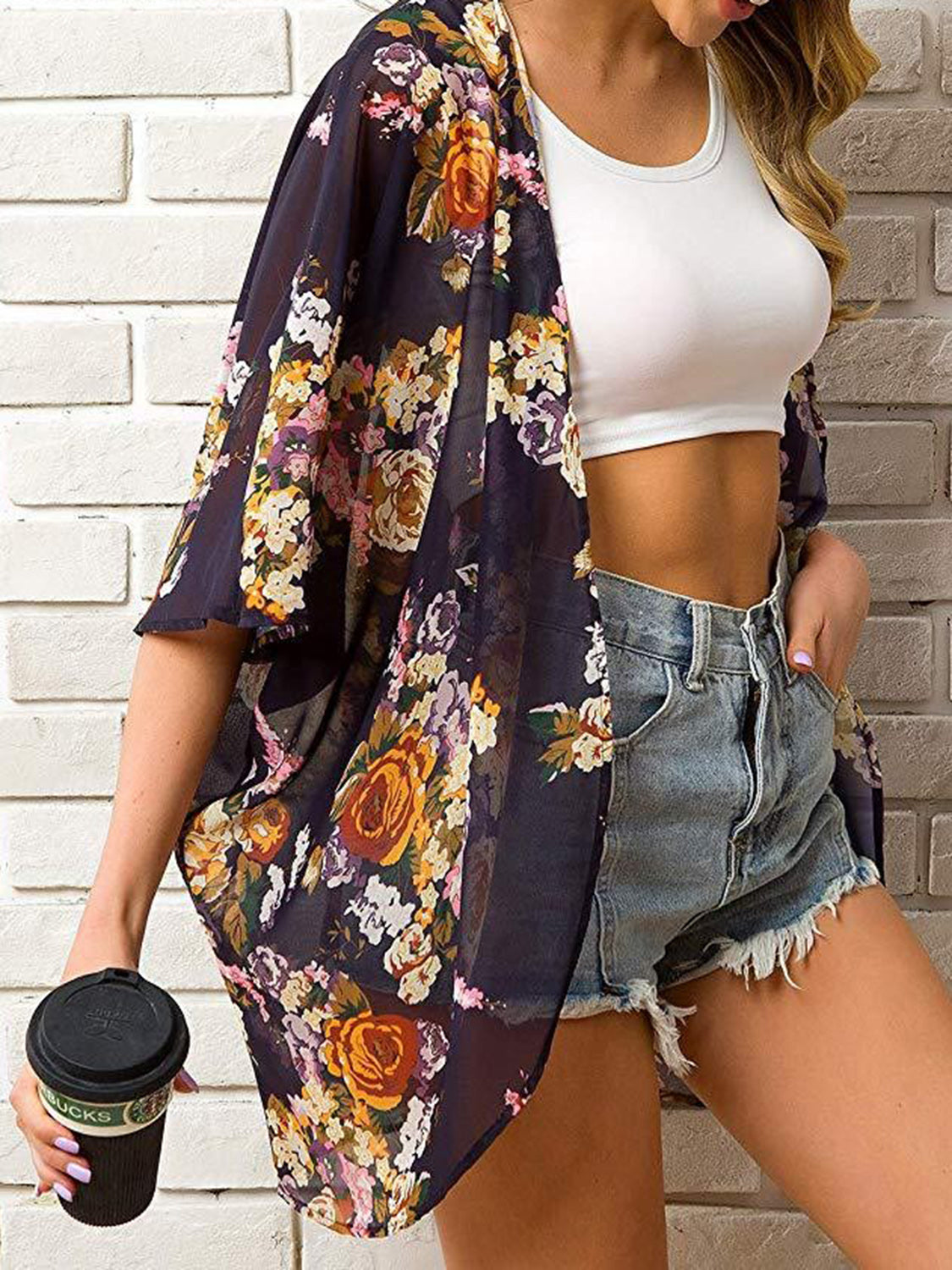 Open Front Half Sleeve Cover-Up - AllIn Computer