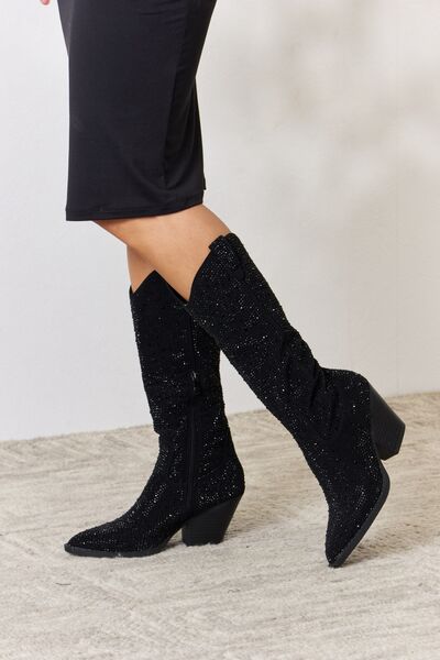 Forever Link Rhinestone Knee High Cowboy Boots - AllIn Computer