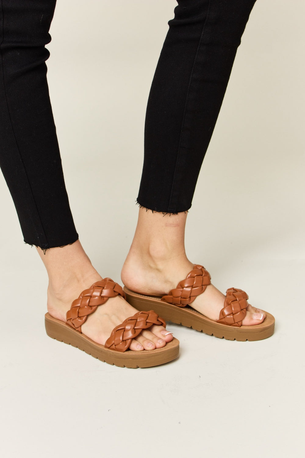 WILD DIVA Woven Dual Band Platform Sandals - AllIn Computer