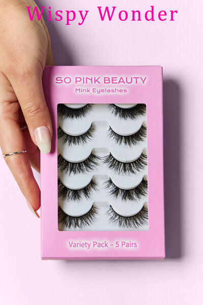 SO PINK BEAUTY Mink Eyelashes Variety Pack 5 Pairs - AllIn Computer