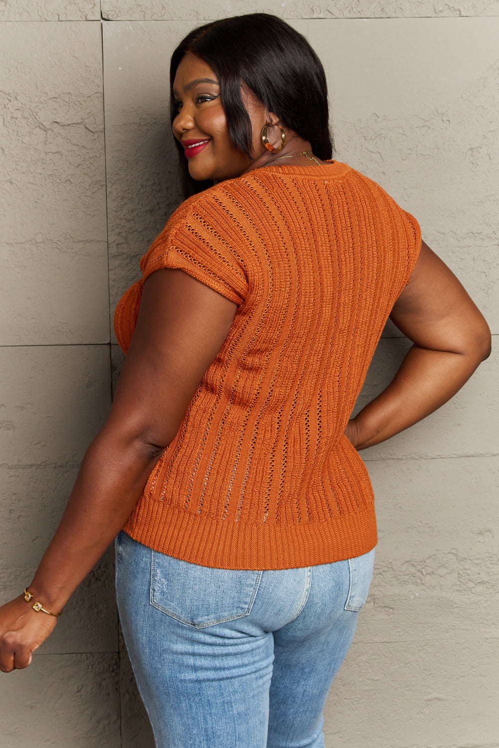 Sew In Love Full Size Preppy Casual Knit Sweater Vest - AllIn Computer