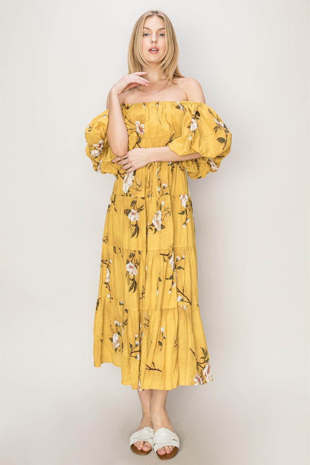 HYFVE Floral Puff Sleeve Tiered Dress - AllIn Computer
