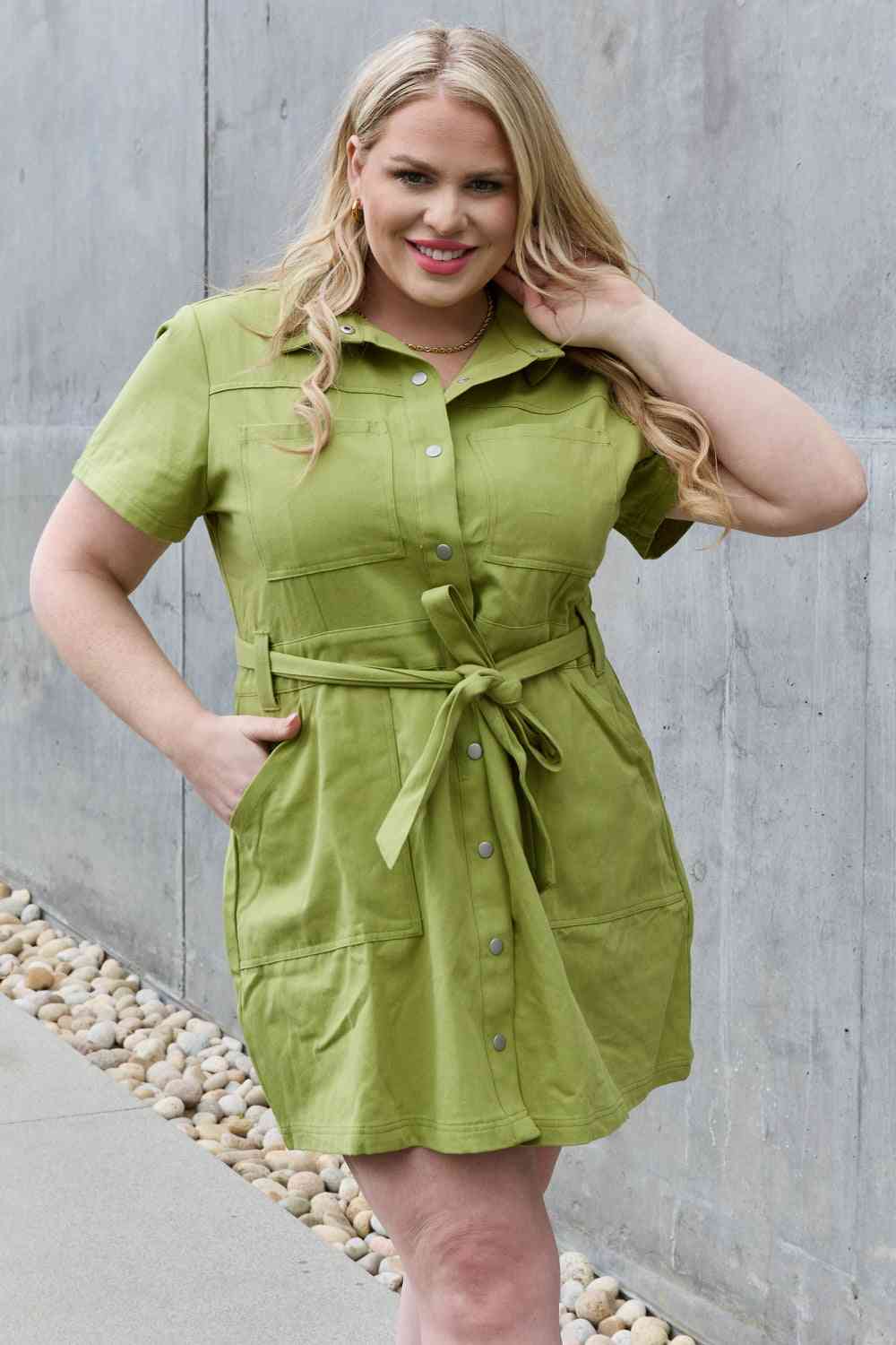 Jady By Jane Stick With Me Full Size Button Down Dress - AllIn Computer