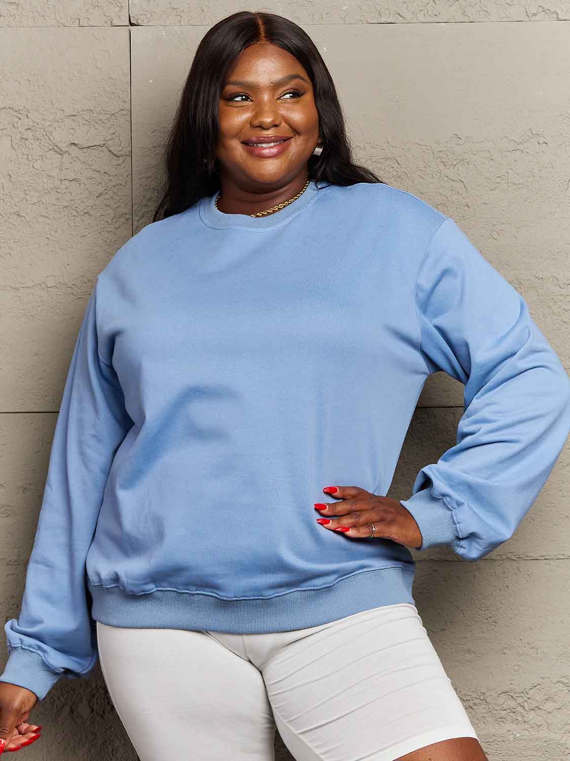 Simply Love Full Size Dropped Shoulder Sweatshirt - AllIn Computer