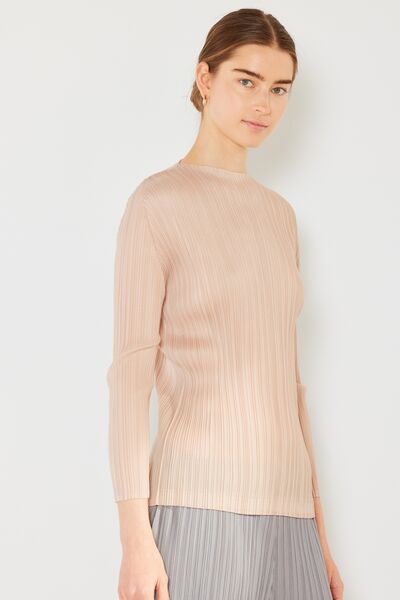 Marina West Swim Pleated Long Sleeve Boatneck Top - AllIn Computer