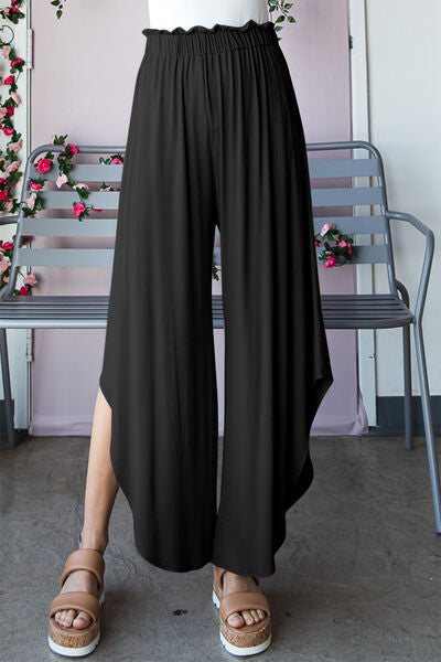 Heimish Full Size Frill Slit High Waist Wide Leg Pants - AllIn Computer