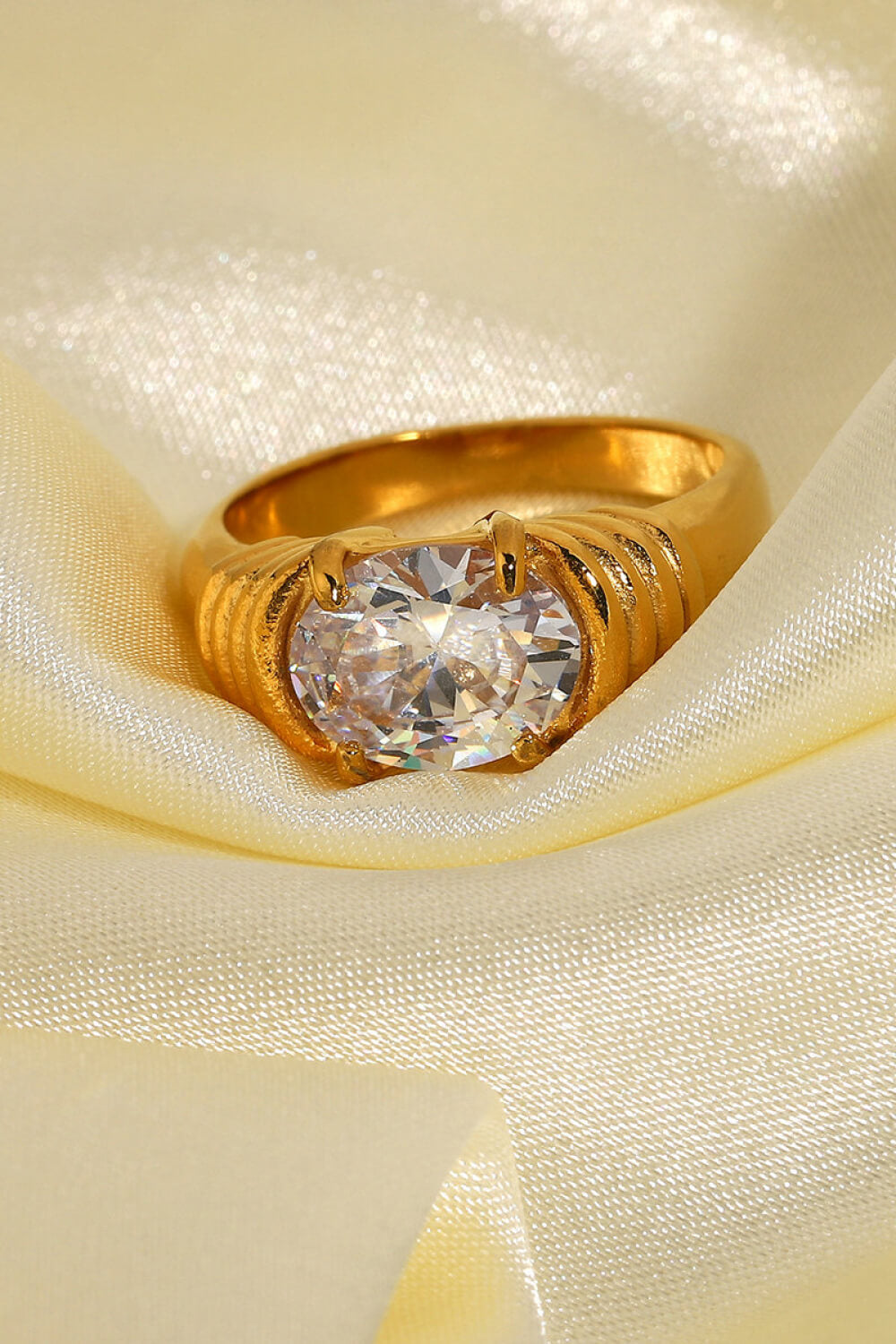 18K Gold Plated Zircon Ring - AllIn Computer