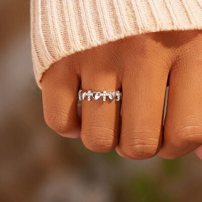 Heart Cross 925 Sterling Silver Ring - AllIn Computer