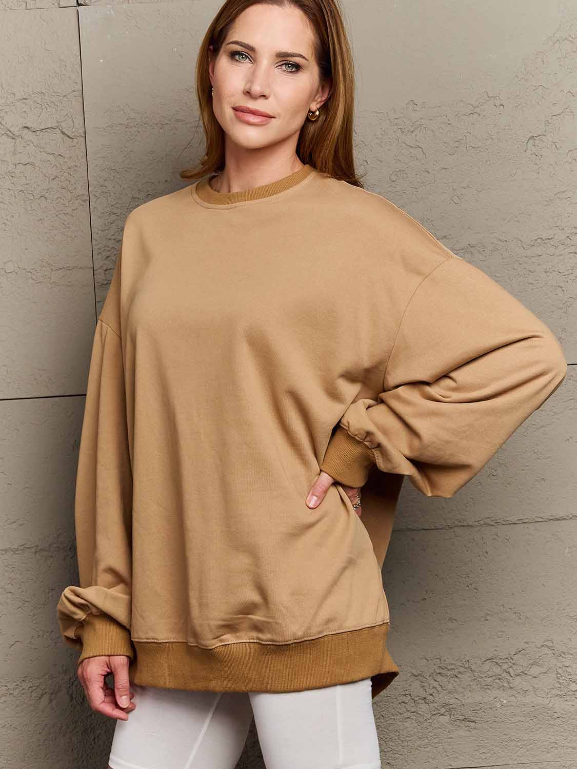 Simply Love Full Size Dropped Shoulder Sweatshirt - AllIn Computer