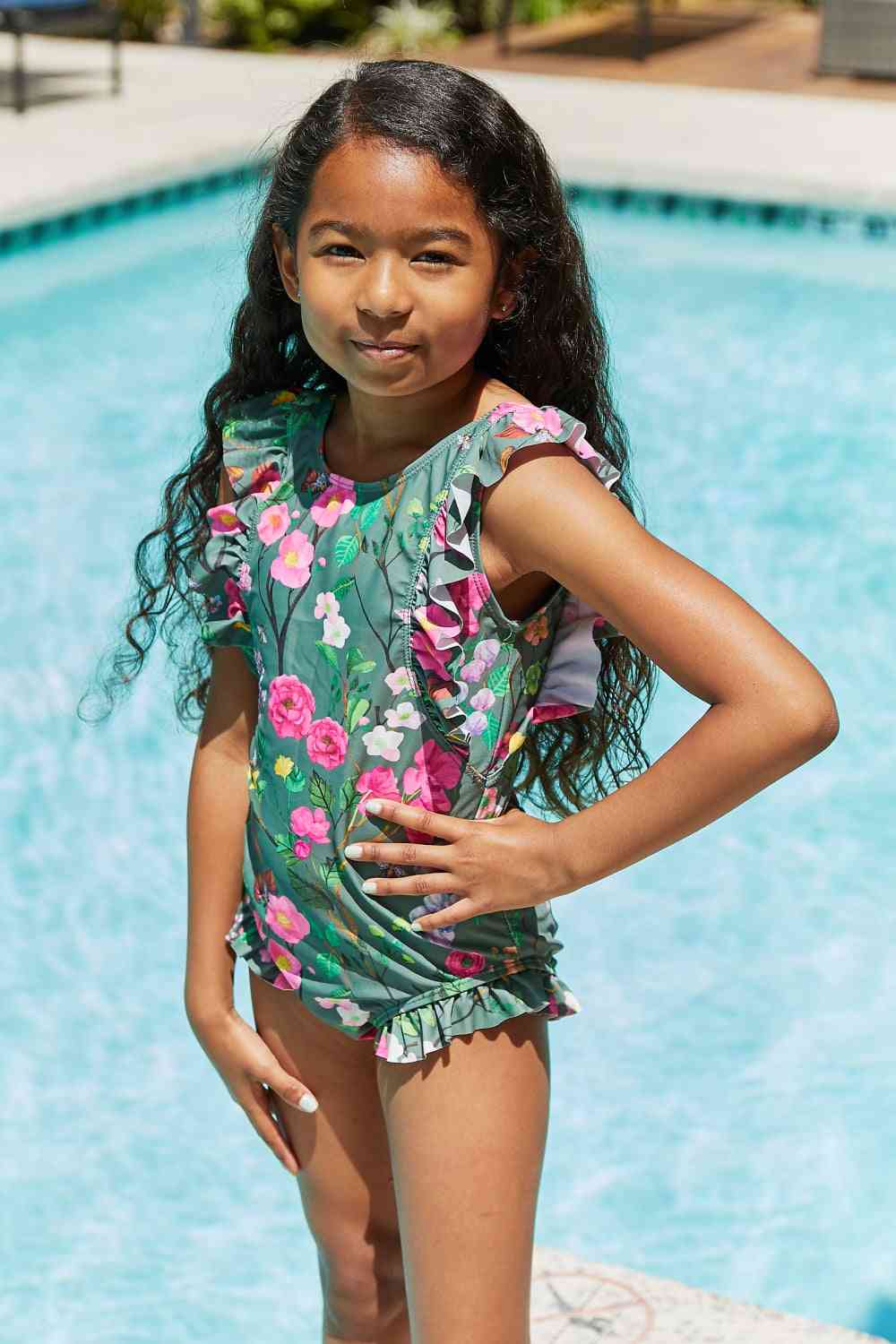 Marina West Swim Bring Me Flowers V-Neck One Piece Swimsuit In Sage - AllIn Computer