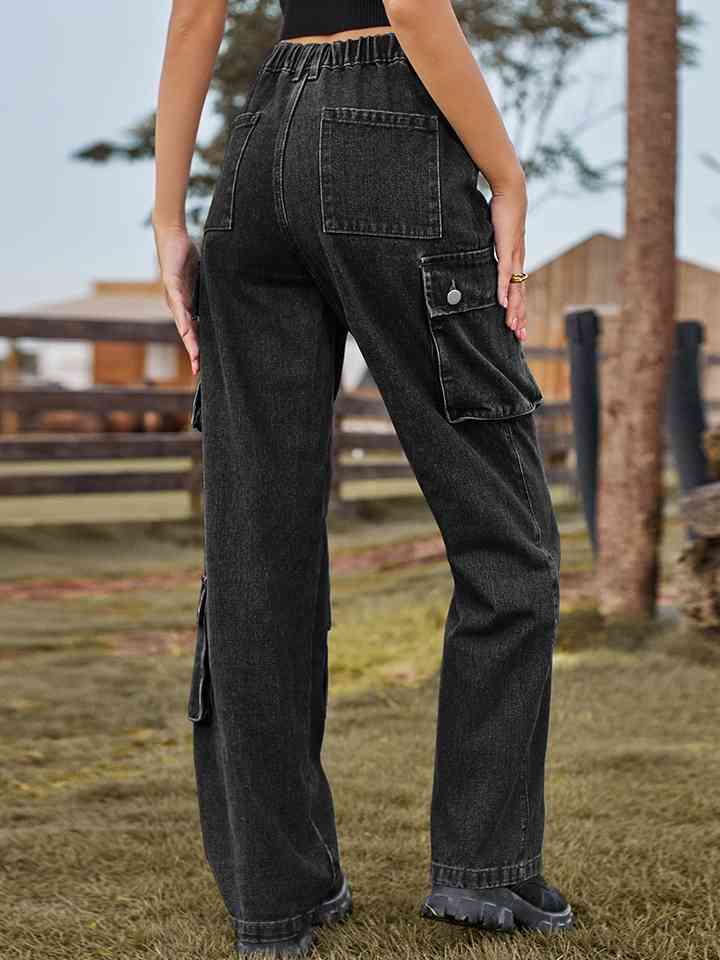 Straight Leg Cargo Jeans - AllIn Computer