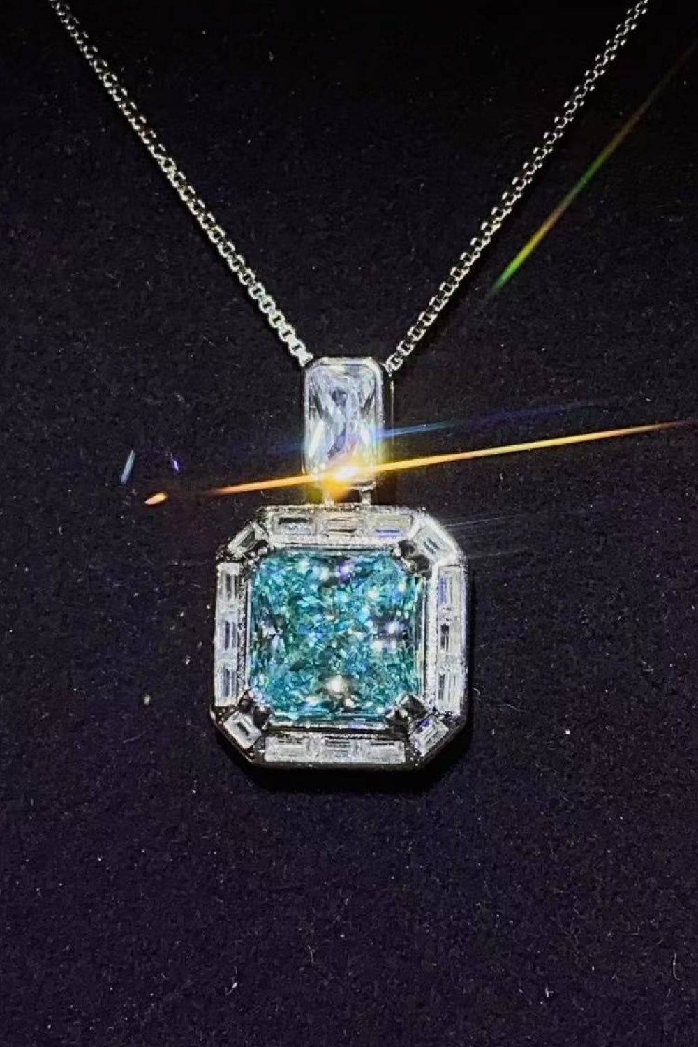 2 Carat Moissanite Square Pendant Necklace - AllIn Computer