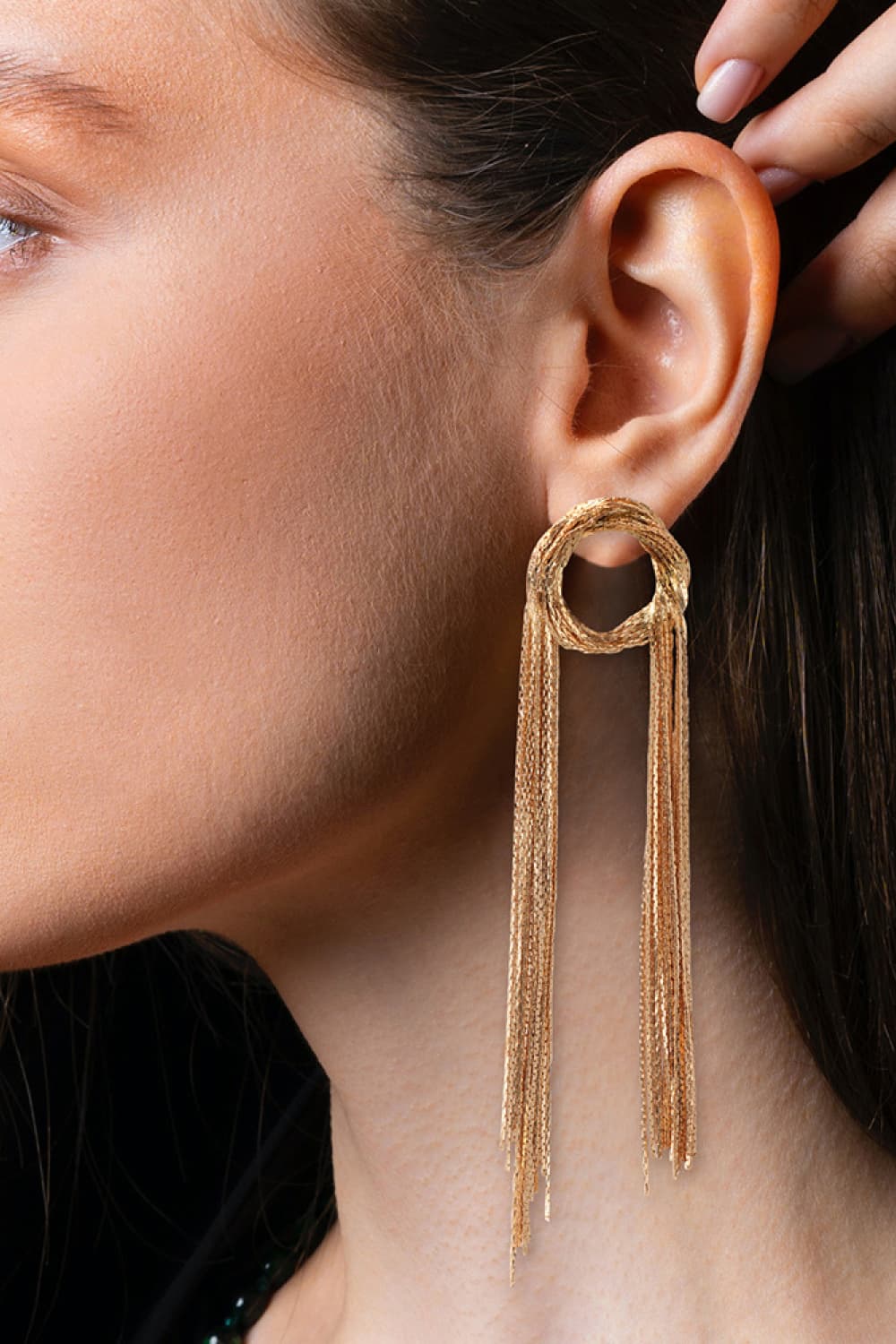 Round Shape Fringed Copper Earrings - AllIn Computer