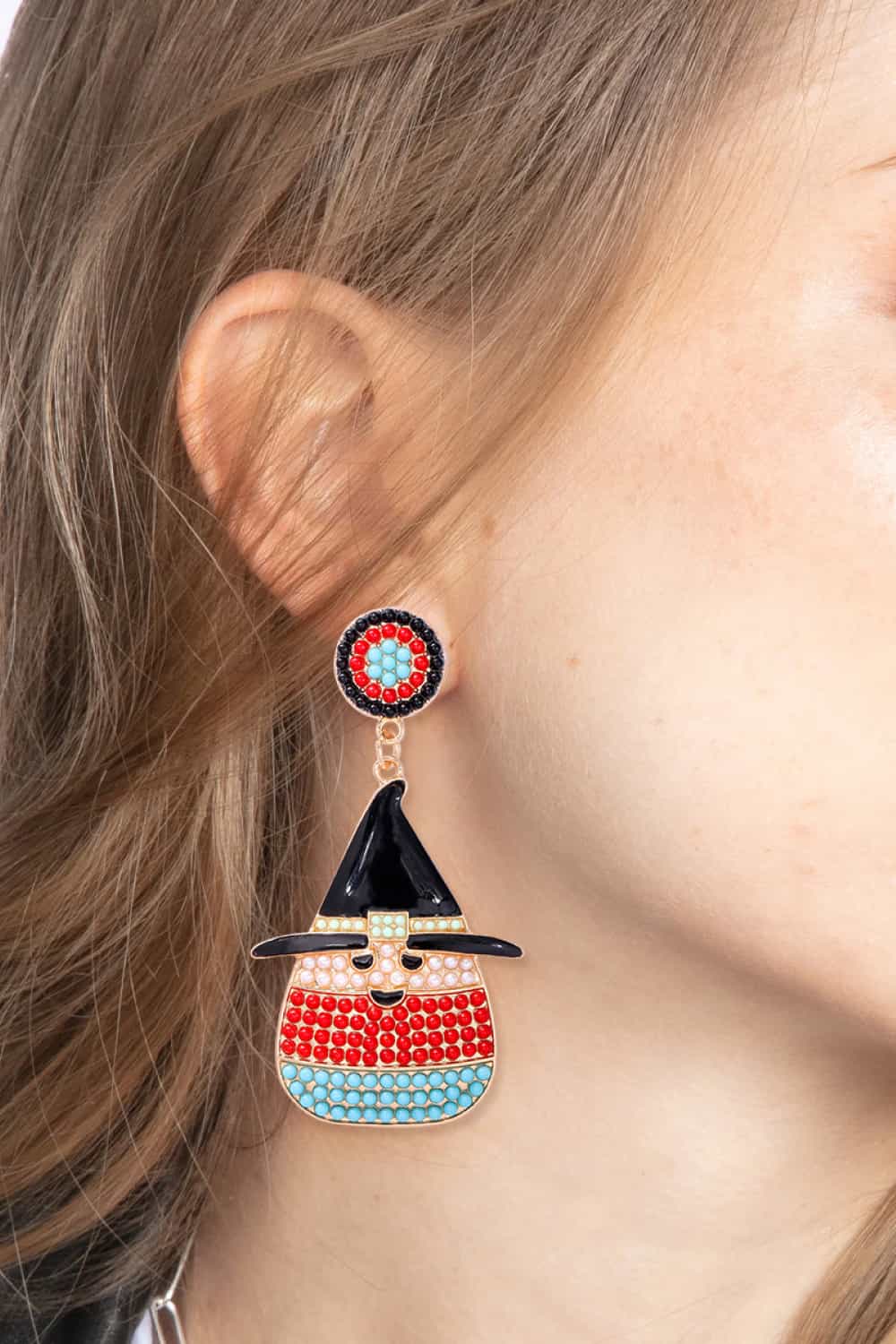 Witch's Hat Shape Synthetic Pearl Dangle Earrings - AllIn Computer