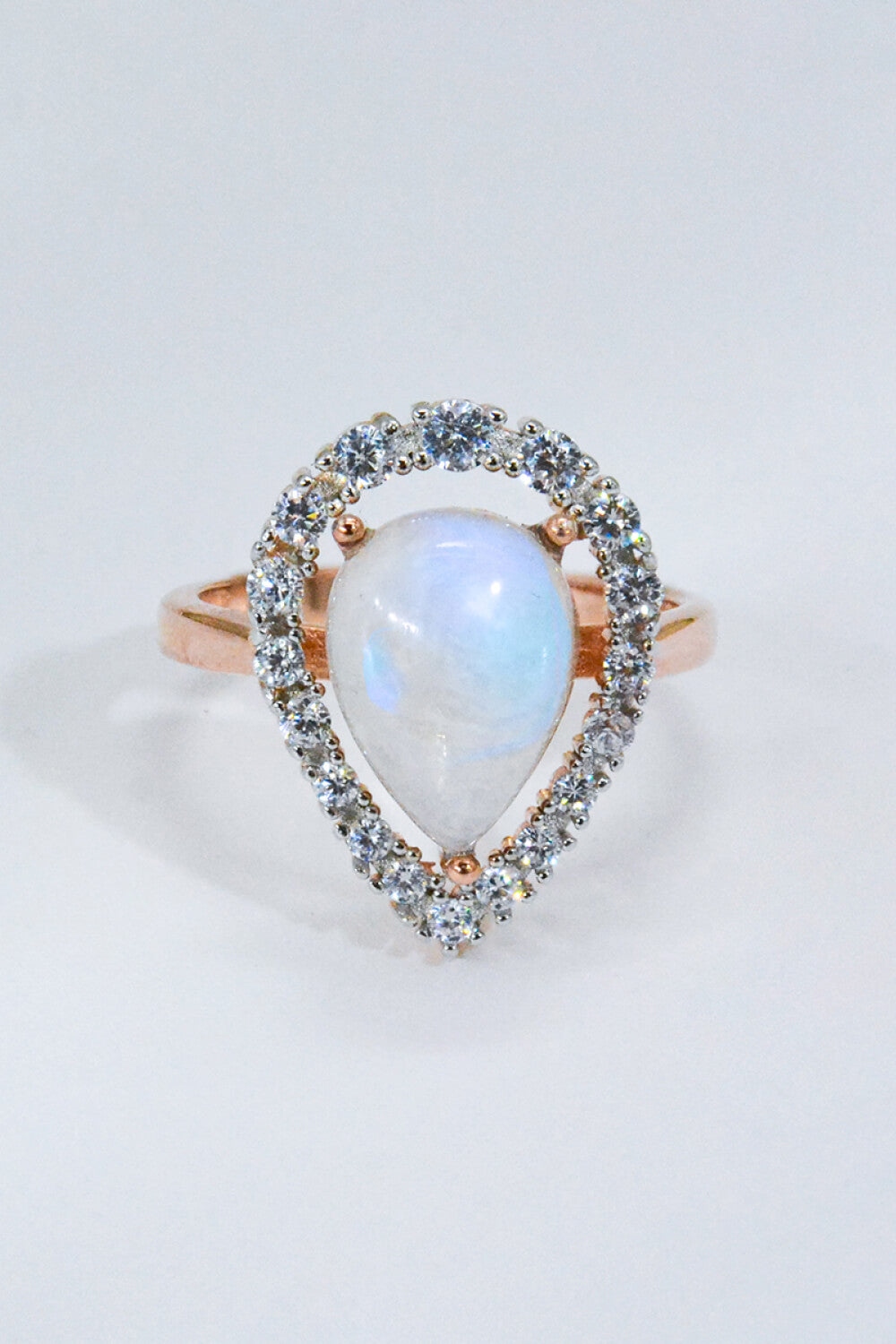 Moonstone Teardrop-Shaped 925 Sterling Silver Ring - AllIn Computer