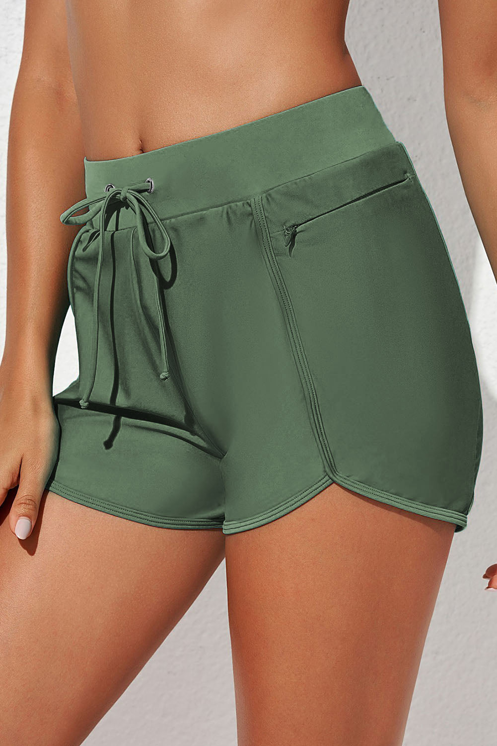 Drawstring Waist Swim Shorts - AllIn Computer